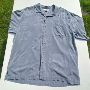 TOMMY BAHAMA SIZE LARGE ORIGINAL FIT 100% SILK BUTTON UP SHIRT FLORAL PRINT